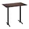 Flash Furniture 48" x 30" Tabletop, Seamless Surface Technology, Dark Brown and 5" x 22" Black Bar Height T-Bases ST-REC3048-WBR-T0522B-GG - alternate 1