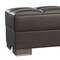 Homeroots 52" Brown Faux Leather Tufted Storage Ottoman 608894 - alternate 6