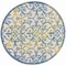 Homeroots 4' Ivory Blue And Yellow Round Trellis Indoor Outdoor Area Rug 546804 - alternate 8
