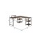 Homeroots 59" Walnut Wood and Stainless Steel L Shape Computer Desk 723781 - alternate 9