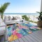 Homeroots 5' X 8' Sky Blue And Pink Floral Washable Indoor Outdoor Area Rug 611127 - alternate 9