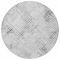 Homeroots 8' Gray Charcoal And Silver Round Geometric Washable Indoor Outdoor Area Rug 588270 - alternate 7
