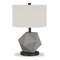 Homeroots 19" Gray and Black Concrete Table Lamp With White Drum Shade 524378 - alternate 1