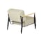 Homeroots 28" Beige Black and Natural Upholstered Cushion and Solid Wood Arm Chair 719434 - alternate 8