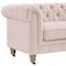 Homeroots 92" Pink Linen Chesterfield Wood Sofa 543992 - alternate 8