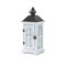 Homeroots Set of Two White And Black Distressed Ornate Glass Wood And Metal Floor Lantern Candle Holders, 2PK 517616 - alternate 7