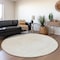 Homeroots 8' Ivory And Gray Round Abstract Washable Indoor Outdoor Area Rug 594943 - alternate 7