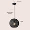Jonathan Y Lacey 12" 1-Light Bohemian Minimalist Adjustable Rattan-Style Woven Rope Globe Basket LED Pendant, Bl JYL1134B - alternate 10