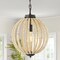 Jonathan Y Abril 12.5" 1-Light Rustic Bohemian Iron/Wood Bead LED Pendant, Oil Rubbed Bronze/Brown JYL9930A - alternate 11