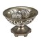 Homeroots 13" Brushed Silver Leaf Polyresin Decorative Pedestal Bowl with Orbs 468319 - alternate 1
