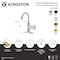 Kingston Brass One-Handle Single-Hole Bathroom Faucet with Deck Plate and Push Pop-Up Drain, Brushed Brass KSD2217RNK - alternate 2