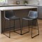 Homeroots Set of Two 24" Black Faux Leather and Steel Counter Height Bar Chairs, 2PK 555738 - alternate 6