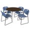 Regency Round Kahlo Breakroom Table W/ 4 Zeng Stack Chairs, 48 in W, 48 in L, Neo Walnut TPL48RNDNWCM44BE - alternate 1