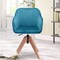 Homeroots Tufted Teal Blue and Natural Upholstered Velvet Dining Arm Chair 521185 - alternate 6