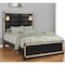 Homeroots Black Faux Crystal Bling Wood And Upholstery Lighted Queen Bed Frame 564719 - alternate 1