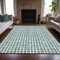 Homeroots 8' X 10' Teal Blue And Ivory Geometric Washable Indoor Outdoor Area Rug 583321 - alternate 8