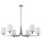 Nuvo Lune, 6 Light Chandelier, Brushed Nickel Finish, Etched White Glass 60/8226 - alternate 7