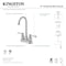 Kingston Brass Double-Handle 4" Centerset High-Arc Bar Faucet, Brushed Nickel FB8498DPL - alternate 2