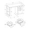 Homeroots 24" Gray and Black Computer Desk With Three Drawers 333466 - alternate 4
