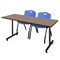 Regency Kobe T-Base Training Seminar Table W/ 2 M Stack Chairs, 60 in W, 24 in L, Noble Oak MKTRCT6024NO47BE - alternate 1