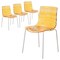 Leisuremod Astor Plastic Dining Chair with White Steel Base in Orange, 4PK ACW-20OR4 - alternate 1