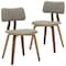 Leisuremod Clivo Leather Dining Chair with Walnut Poplar Wood Frame, 2PK CDWN-18LGR2 - alternate 1