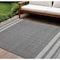 Homeroots 9' X 12' Dark Gray Striped Handmade Indoor Outdoor Area Rug 533580 - alternate 1