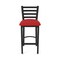 Holland Bar Stool Co 30" Stationary Bar Stool, Black Wrinkle, Canter Red Seat 40030BW011 - alternate 8