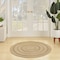 Homeroots 5' Natural And Brown Round Handmade Indoor Outdoor Area Rug 552434 - alternate 9