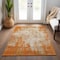 Homeroots 9' X 12' Orange And Ivory Abstract Washable Indoor Outdoor Area Rug 612344 - alternate 8