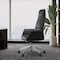 Leisuremod Summit High-Back Office Chair in Faux Leather & Aluminum Frame with Swivel & Tilt, Black SOT21BLL - alternate 7