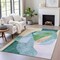 Homeroots 9' X 12' Green And Teal Blue Abstract Washable Indoor Outdoor Area Rug 630451 - alternate 6