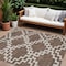 Homeroots 10' X 14' Brown And Ivory Geometric Washable Indoor Outdoor Area Rug 593761 - alternate 1