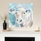 Homeroots 30" x 30" Blue Pastel Watercolor Cow Unframed Canvas Wall Art 398924 - alternate 4