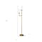 Homeroots 69" Brass Two Light Torchiere Floor Lamp With Clear Transparent Glass Drum Shade 523433 - alternate 9