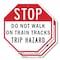 Signmission Stop Do Not Walk on Train Tracks Tr, 6 inch X 6 inch, Plastic Sign, 2PK OC-P-2PACK-6-211 - alternate 1