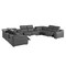 Homeroots Dark Gray Italian Leather Power Reclining U Shaped Ten Piece Corner Sectional With Console 632581 - alternate 13
