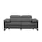 Homeroots 77in Dark Gray and Black Italian Leather Power Reclining Loveseat 720495 - alternate 1