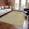 Homeroots 8' X 10' Artichoke Green Fern Green And Gold Striped Washable Indoor Outdoor Area Rug 616397 - alternate 8