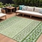 Homeroots 10' X 14' Green Sage And Ivory Geometric Washable Indoor Outdoor Area Rug 613848 - alternate 1