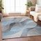 Homeroots 8' X 10' Sky Blue Gray And Silver Abstract Washable Indoor Outdoor Area Rug 616769 - alternate 7