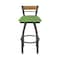 Holland Bar Stool Co Revelle 25in Swivel Counter Stool with Pewter Finish, Medium Back and Graph Parrot Seat 881 - alternate 9