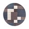 World Rug Gallery Contemporary Modern Geometric Boxes Design Non-Slip Area Rug 8 ft Round Blue 506BLUE8RND - alternate 3
