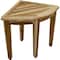 Homeroots 23" Natural Teak Corner Shower Bench 376731 - alternate 1