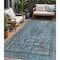 Homeroots 5' X 8' Blue And Gray Medallion Washable Indoor Outdoor Area Rug 616053 - alternate 1