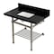 Kingston Brass 36-Inch Black Granite Console Sink with Brass Legs and Shelf, 8-Inch, 3-Hole KVPK3630KBSQB8 - alternate 1