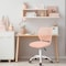 Homeroots Baby Pink and White Adjustable Height Swivel Rolling Office Chair 568068 - alternate 9