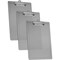 Acrimet 3 Pack Clipboard Letter Size A4 Low Profile Clip & Side Rulers, Durable Plastic - Smoke, 3PK 134.1 - alternate 1