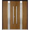 Vdomdoors Steel Double Doors Deux 1744 Natural Oak Entry Modern Painted Left Inswing Active Door 72 x 80 DEUX1744DEXD-OAK-LH-W72 x H80 - alternate 1