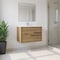 Homeroots 40" Natural Wood Floating Bathroom Vanity With White Sink And Two Drawers 624111 - alternate 5